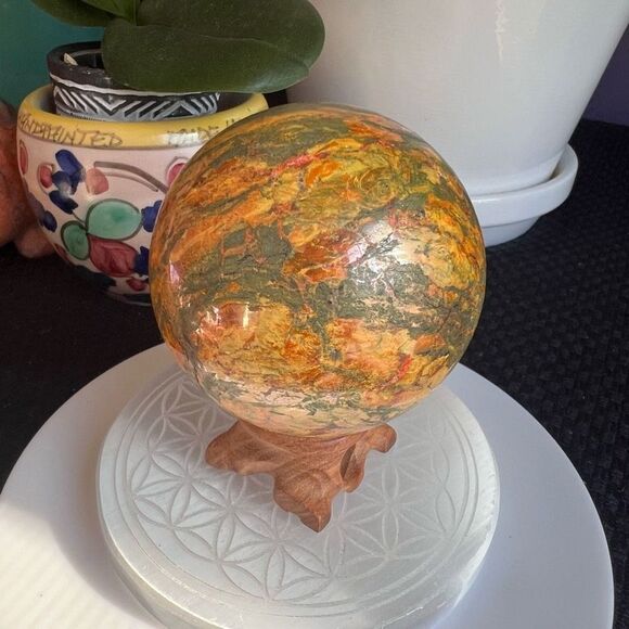 Realgar Crystal Large Sphere 1.2 Lbs - Picture 10 of 14